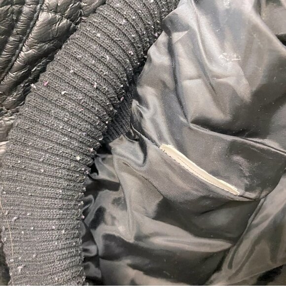 VERO Moda Black Faux Leather Circle Quilted Mock Neck Jacket M - Picture 7 of 14